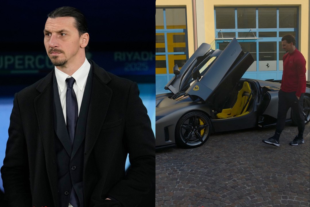 Zlatan Ibrahimovic celebrates turning 45 by showing off his black Ferrari F80