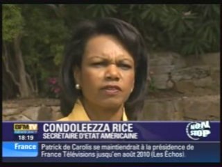 Nicolas Sarkozy recoie Condoleezza Rice