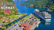 Flåm Norway Walking Tour 4K – Scenic Fjord Village, Cruise Ship Views and Alpine Beauty