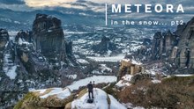 Meteora Winter Landscape Photography: Snow, Drones and Sunset