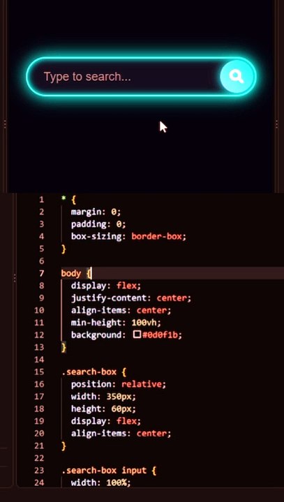 Glowing Search Bar using HTML & CSS CSS Animation Tutorial 🚀 - video ...