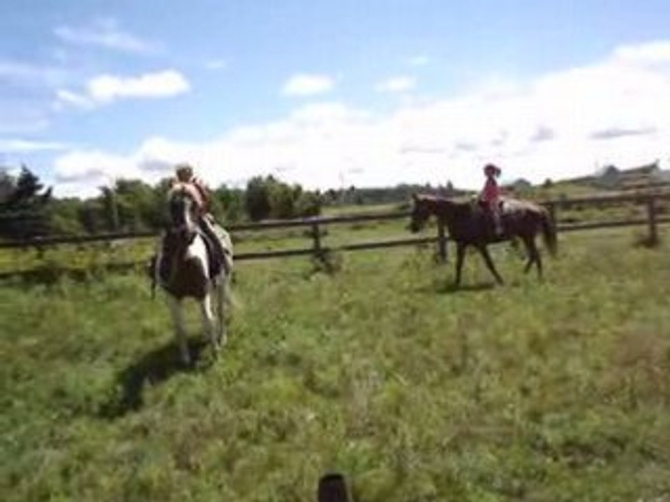 C'est jeune sur un cheval