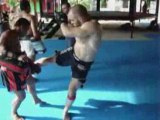 Muay Thai padwork at the afternoon mma session at MMA Phuket