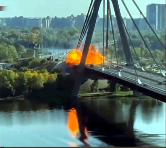 Shocking Moment Drone Strikes Kyiv's Pivnichnyi Bridge! 😱