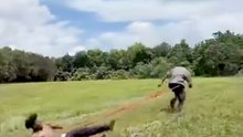 IShowSpeed gets dragged by 400-pound bodyguard in brutal tug-of-war challenge