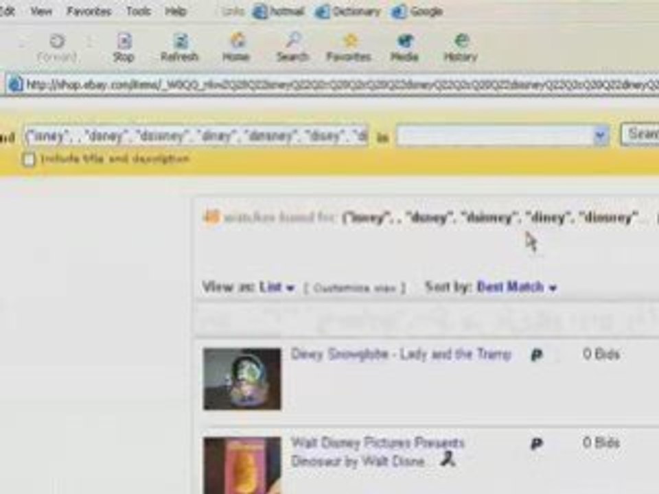 eBay tip - Using a spelling mistake finder