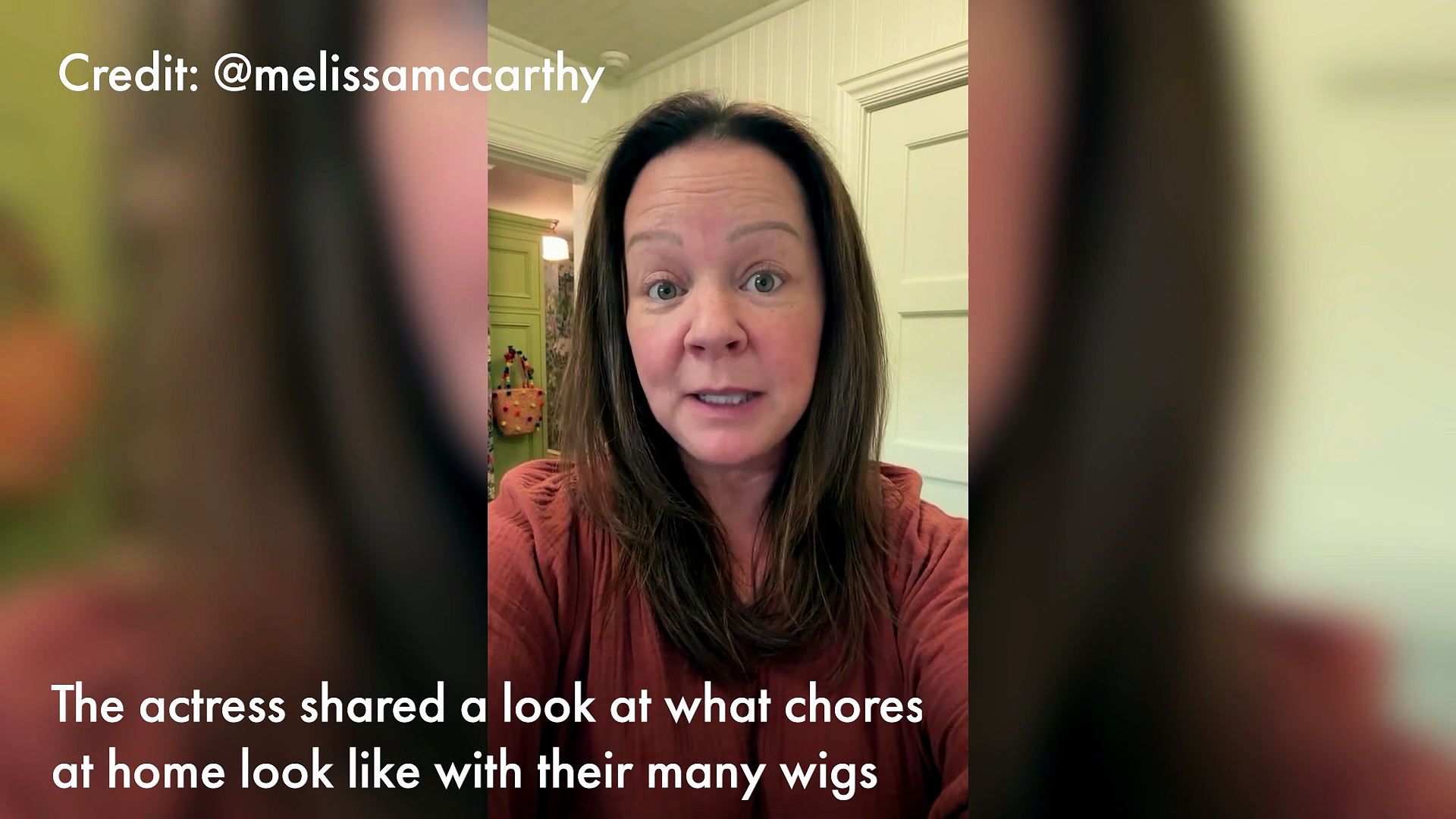 Melissa McCarthy's fresh-faced home video showing off her wigs