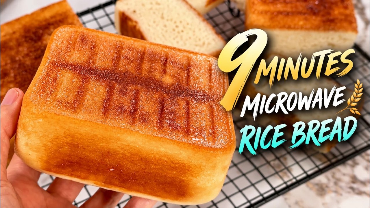 9-Minute Microwave Rice Bread! No Oven Needed—Golden Outside, Soft ...