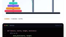 Tower of Hanoi Visualized in Python: Recursion Explained Step-by-Step