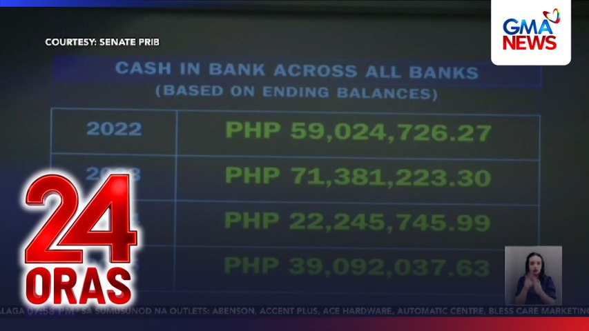 Base sa computation ng Prosecution - P39-M-P71-M ang cash deposits ni Vice President Sara Duterte (2022-2025) | 24 Oras