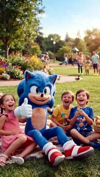 Sonic having fun with kids in real life - Park Picnic - video Dailymotion
