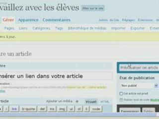 Inserer un lien dans l'article