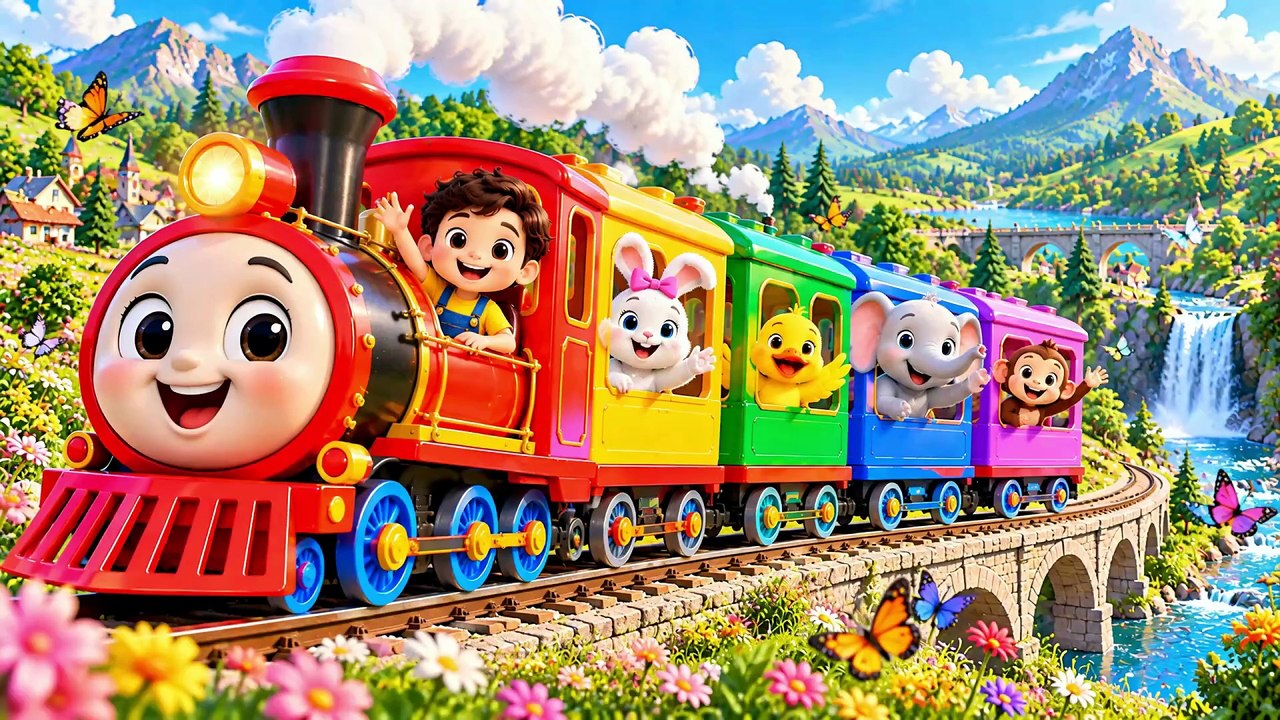 The Little Train Goes Choo Choo! 🚂 | Fun Animal Song for Kids | Nursery ...