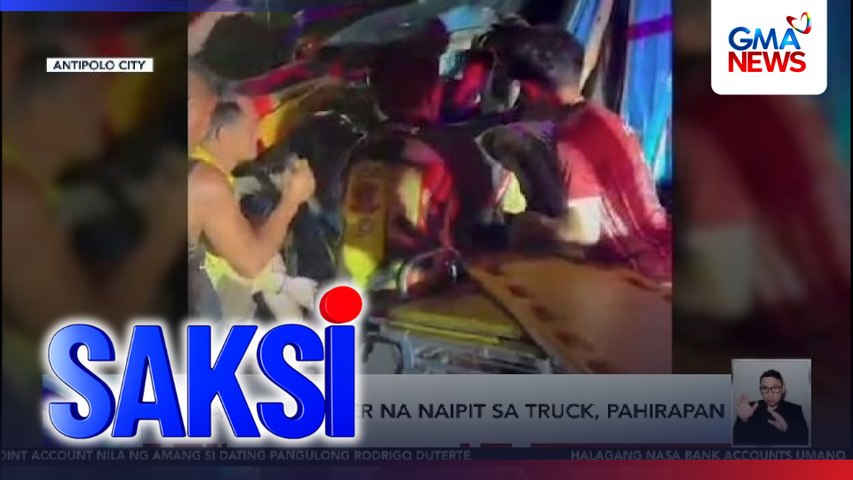 Pagsagip sa driver na naipit sa truck, pahirapan | Saksi