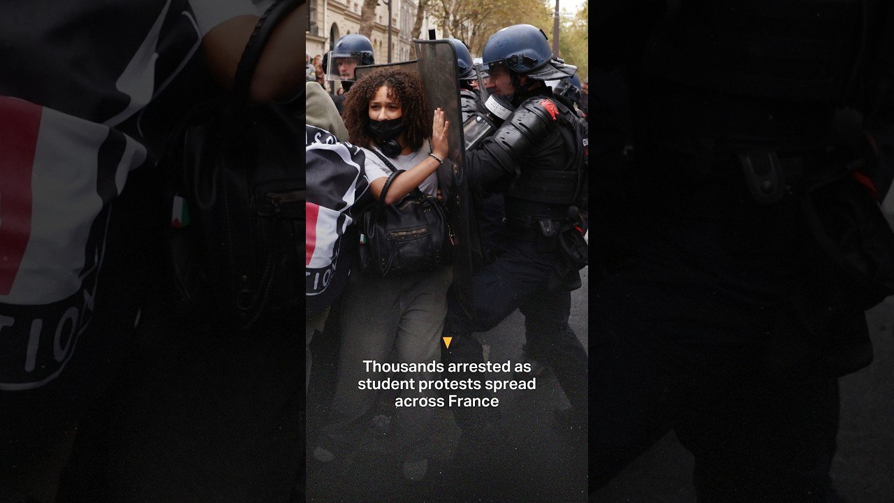 Thousands arrested as student protests spread across France - video ...