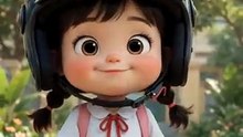 Na lấy nón bảo hiểm của bố đi học