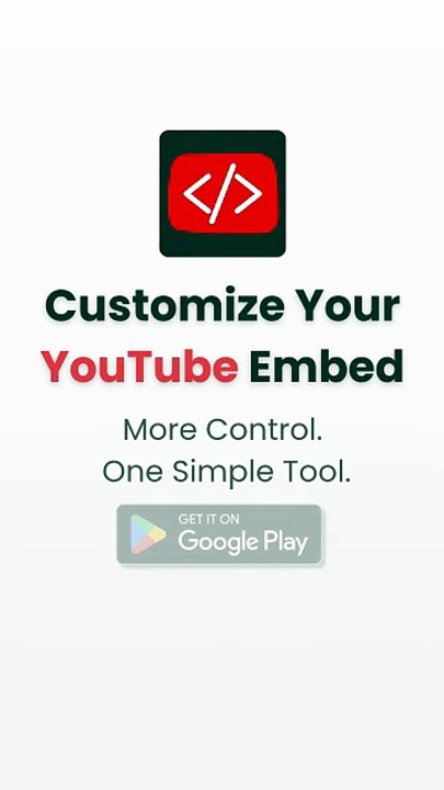 Customize YouTube Embed Code with Advanced Options - video Dailymotion