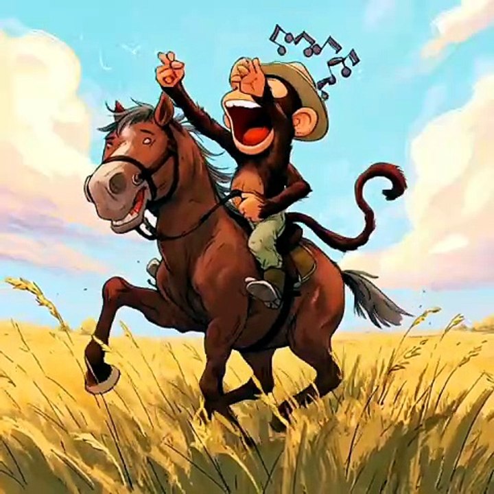 Monkey Riding Horse Singing My Babe I Love You 😂 | Funny Animal AI # ...