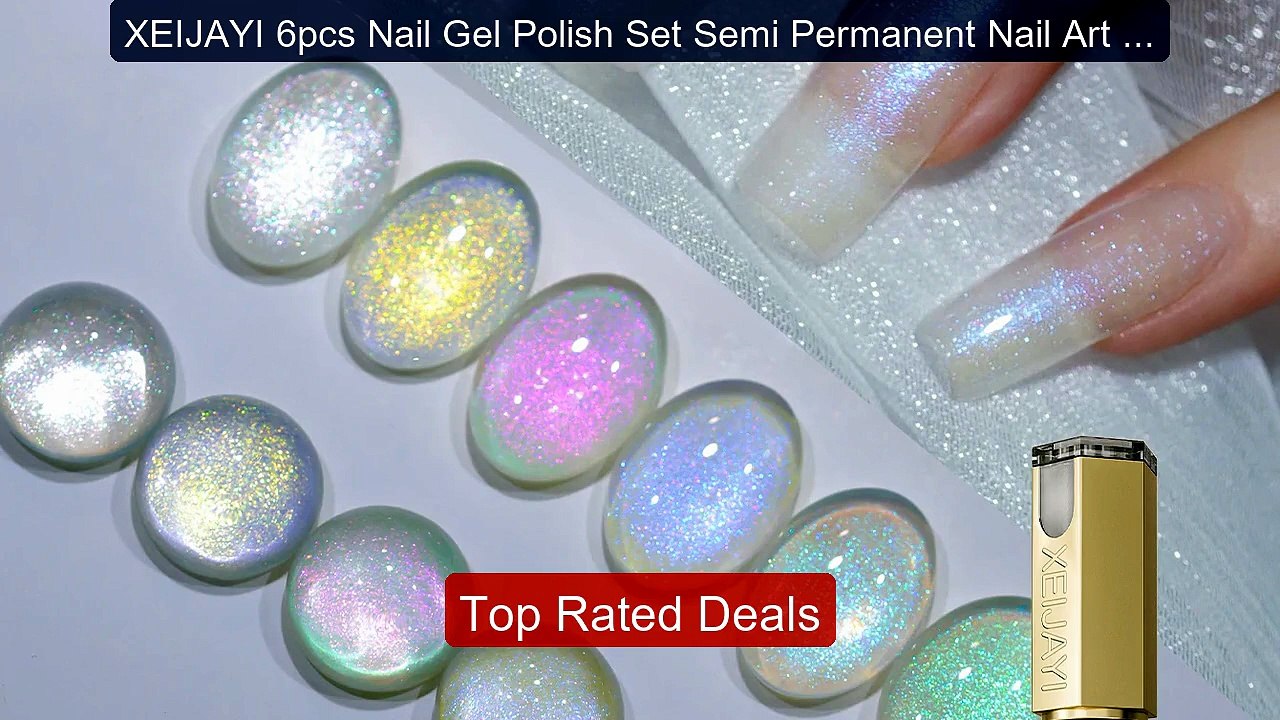 XEIJAYI 6pcs Nail Gel Polish Set Semi Permanent Nail Art Soak ...