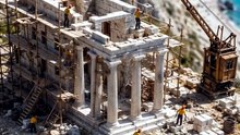 Building a Temple on the Edge of a Cliff 🏛️ | Miniature Construction