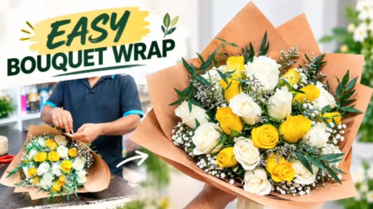 How to Wrap a Flower Bouquet | Easy Step-by-Step Florist Wrapping ...