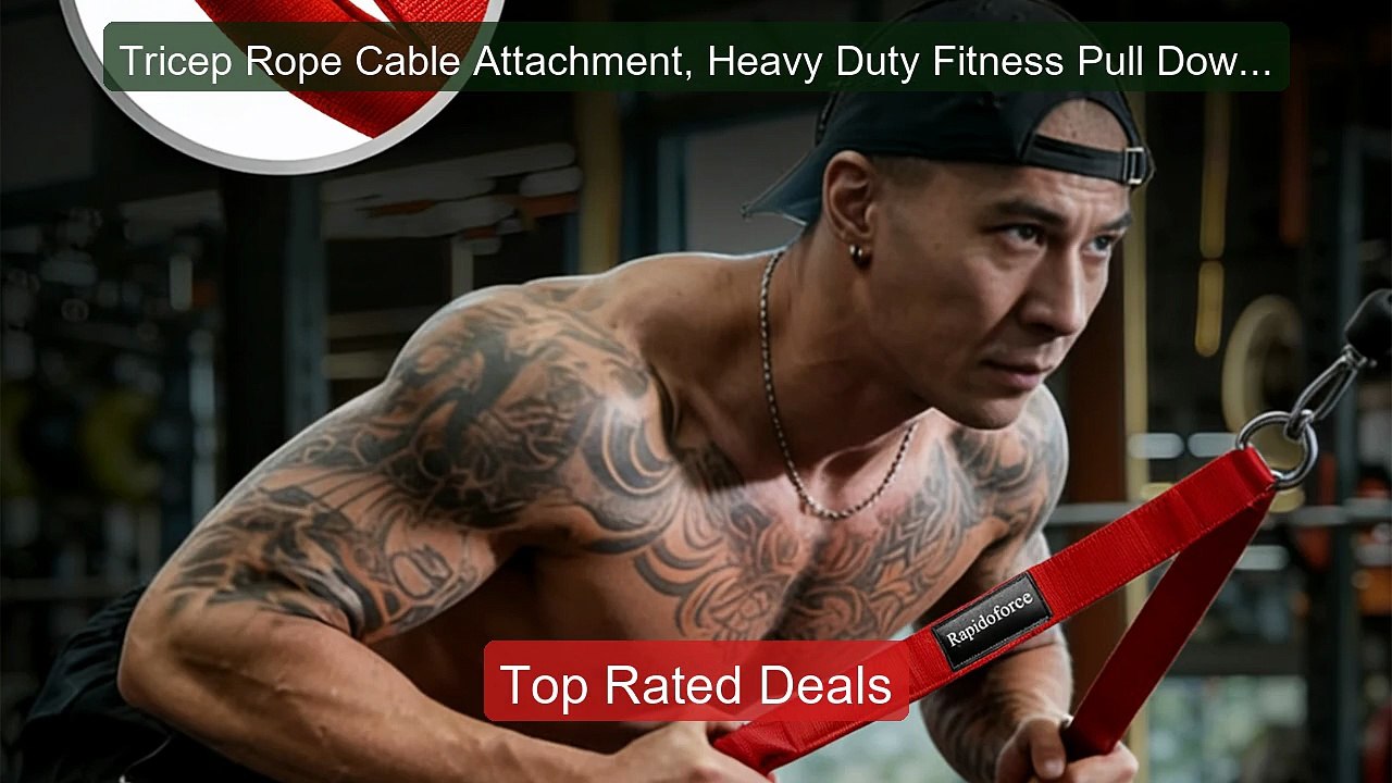 Tricep Rope Cable Attachment, Heavy Duty Fitness Pull Down Rope fo ...