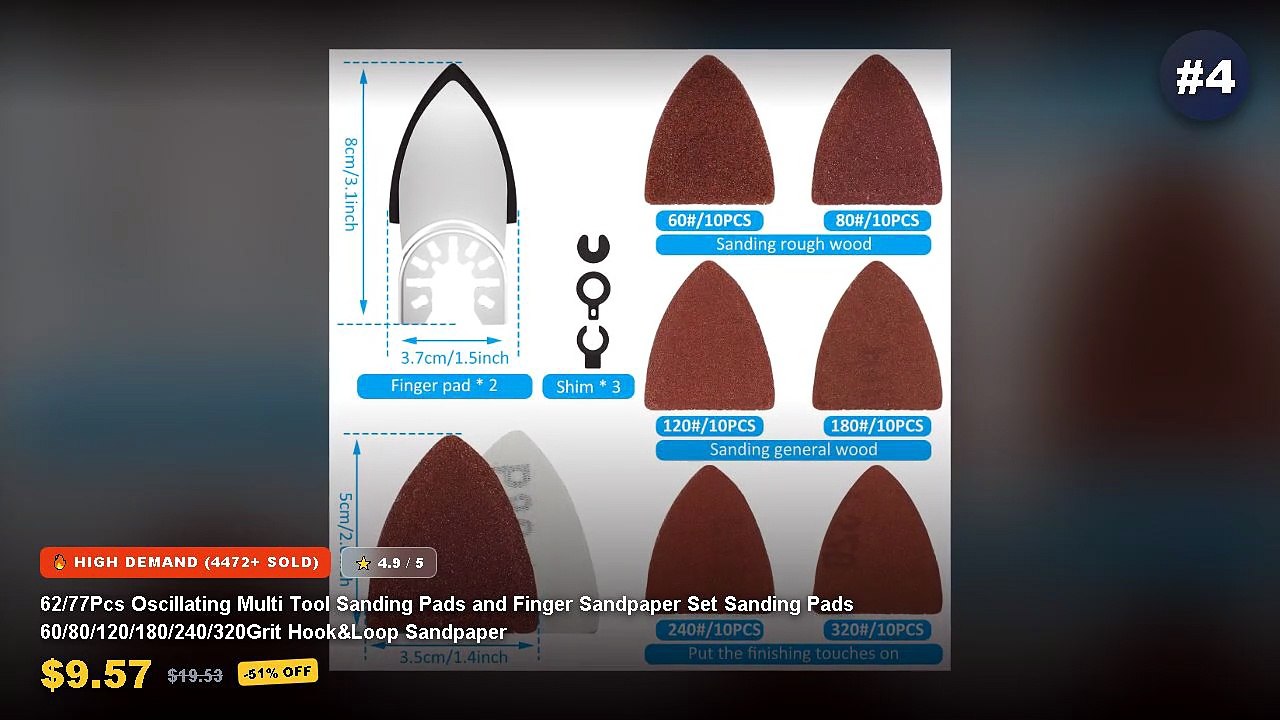 Cheap & Best Top 5 Oscillating Multi Tool Sandpaper Kits Unboxing ...