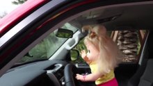 Baby Alive Sara conduce el auto de mama porque quiere comprar juguete de maquillaje para bebes