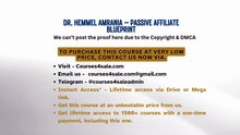 Courses4sale.com — Dr. Hemmel Amrania – Passive Affiliate Blueprint