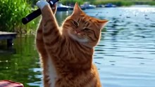 Mochi Goes Fishing! 🎣 Epic Tug of War, Big Catch, Cook & Fish Party with Friends 😂🐱