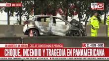 Choque, incendio y muerte en plena Autopista Panamericana