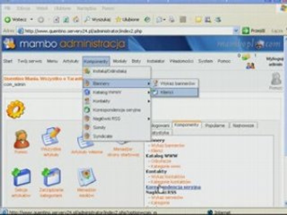KURS CMS MAMBO 4.5 Komponent Banery