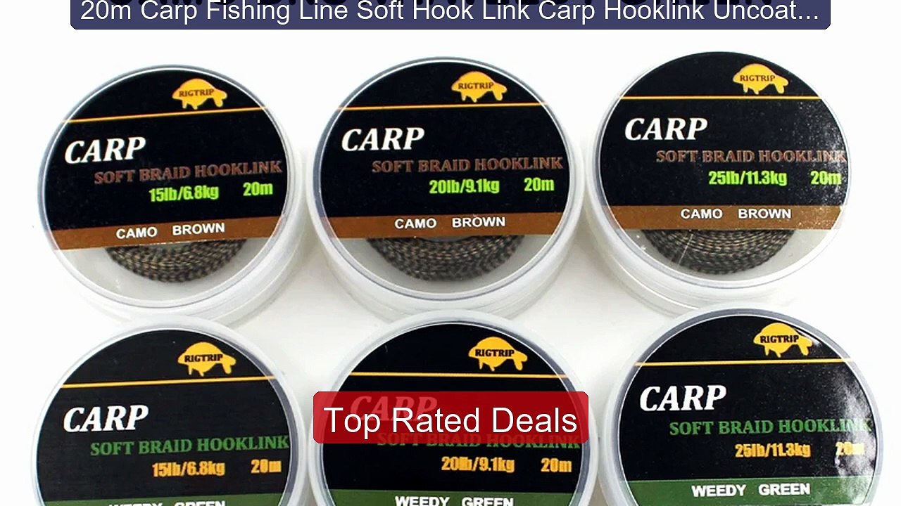 20m Carp Fishing Line Soft Hook Link Carp Hooklink Uncoated Braid ...