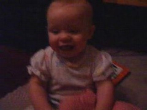 8 month old baby plays Peek a Boo and laughing