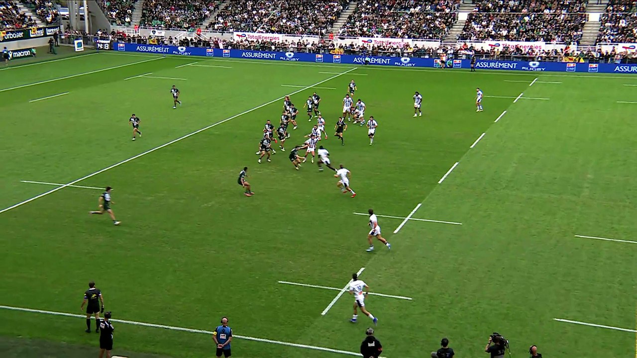 TOP 14 - Essai de Christian AMBADIANG (CO) - Section Paloise - Castres ...