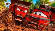LA COSECHADORA MALVADA ATACÓ AL SCANIA PARLANTE EN EL SIMULADOR BRASILEÑO