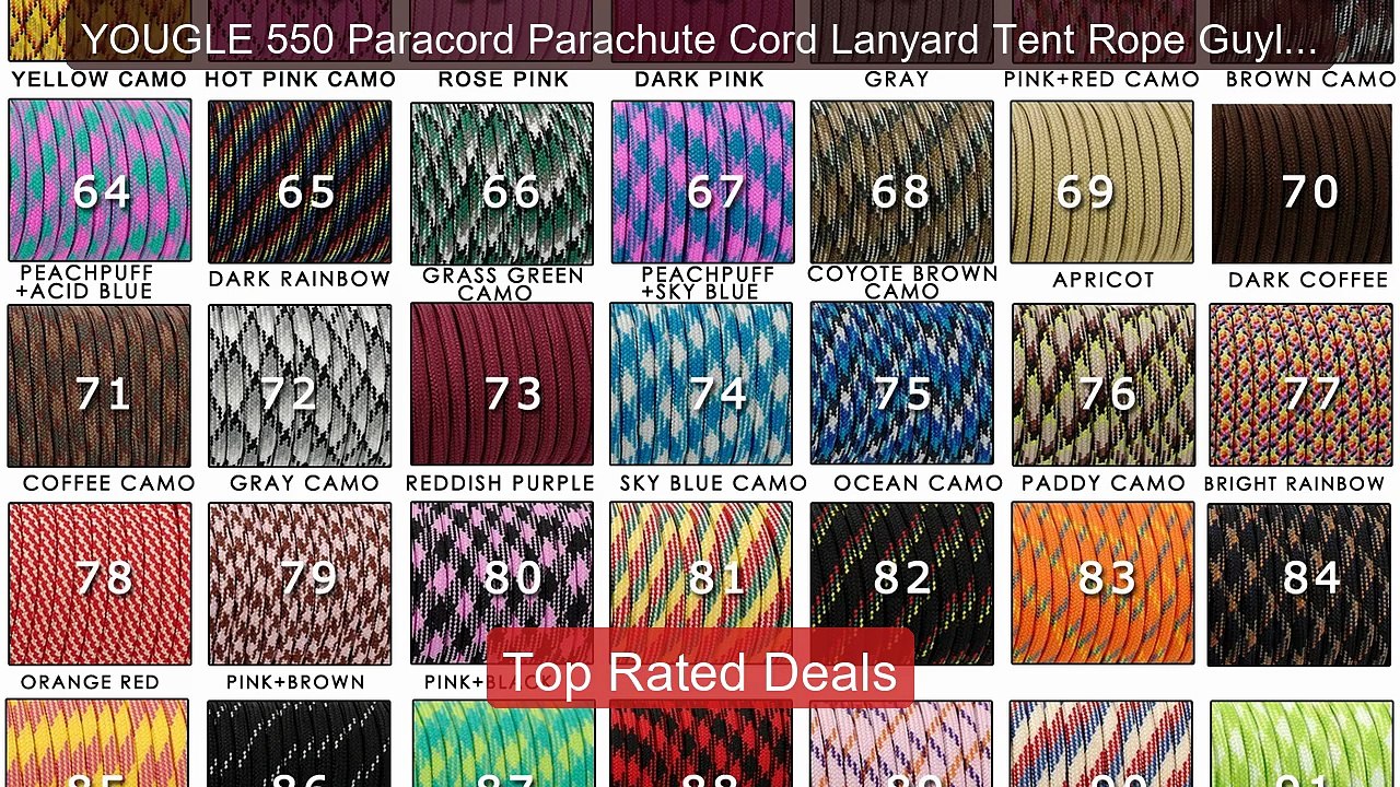 YOUGLE 550 Paracord Parachute Cord Lanyard Tent Rope Guyline Mil S... -- Best Deal 2026 | Shop Now!