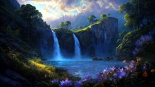 Peaceful Flowing River with Flute, Piano & Relaxing Instrumental Music