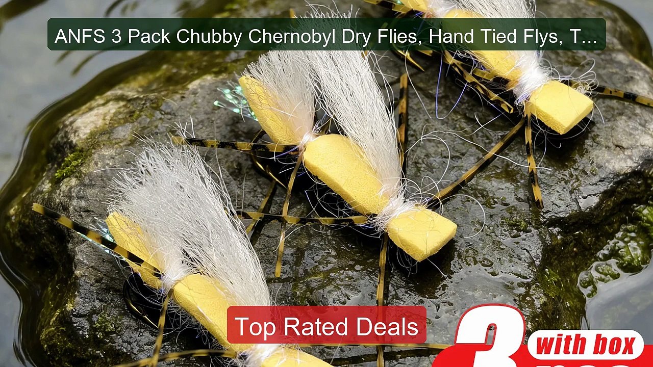 ANFS 3 Pack Chubby Chernobyl Dry Flies, Hand Tied Flys, Terrestria ...