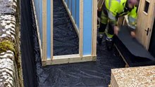 A builder blasts a filthy canal-lock recess clean, then layers in a hidden room, power and furnishings until it becomes an elegant private tea retreat.