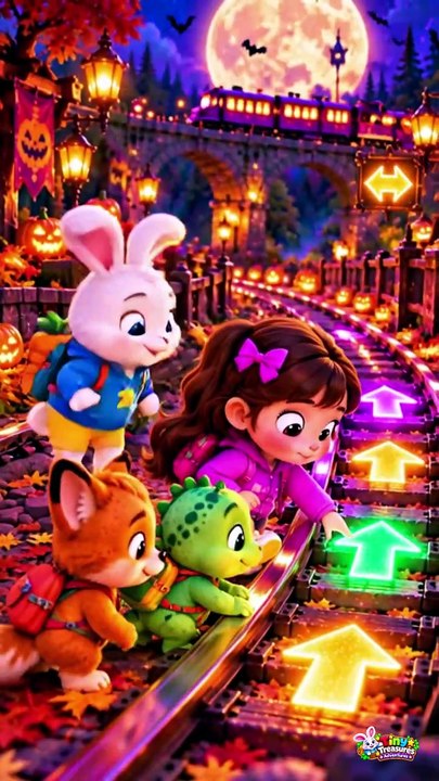 Halloween Train Adventure for Kids | Pumpkin Train Cartoon | Tiny ...