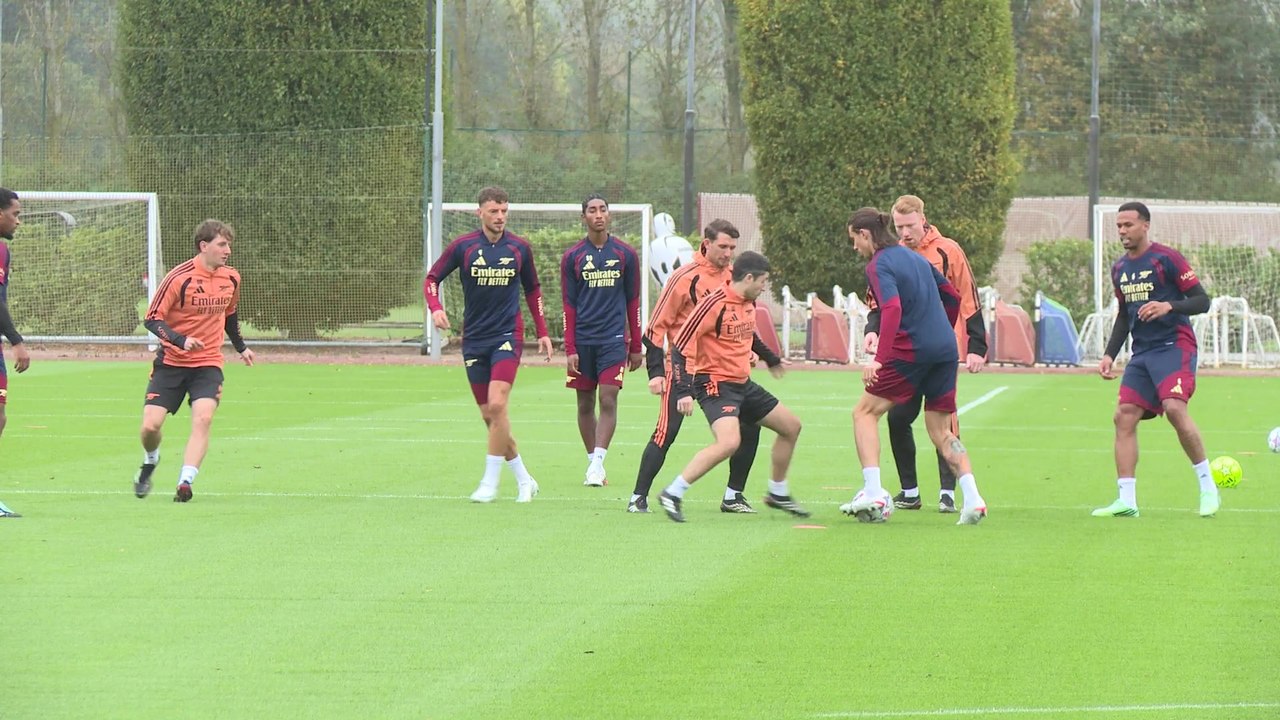Arsenal train ahead of their match against Lille in the UEFA Champions ...