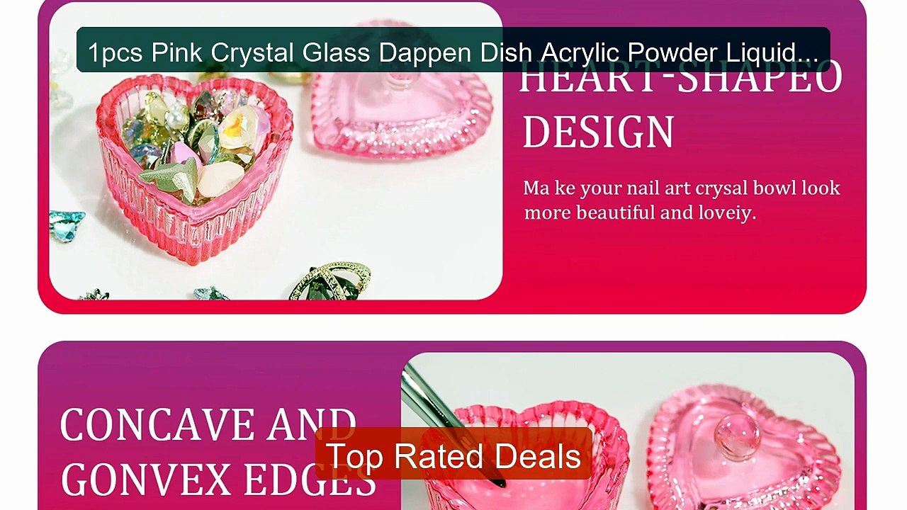 1pcs Pink Crystal Glass Dappen Dish Acrylic Powder Liquid Hold ...