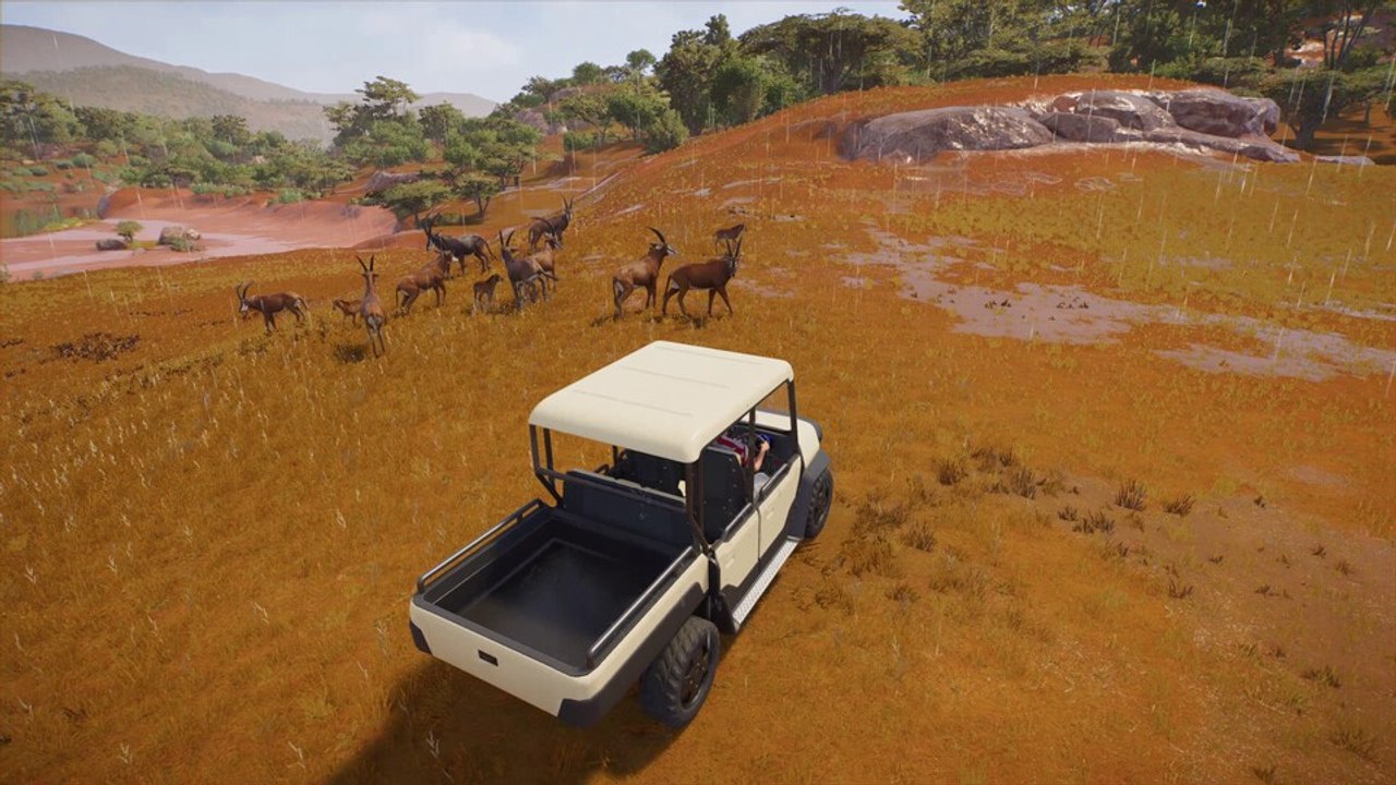 Gameplay aus planet zoo 2: wir erkunden die idyllische savanne (mit fabulöser fahrphysik)