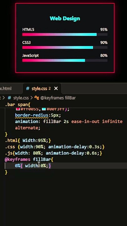 HTML & CSS Progress Bar Animation 🚀 - video Dailymotion