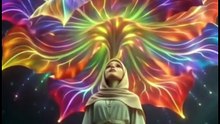 Gadis cantik berhijab kagum akan keajaiban magic sekuntum bunga