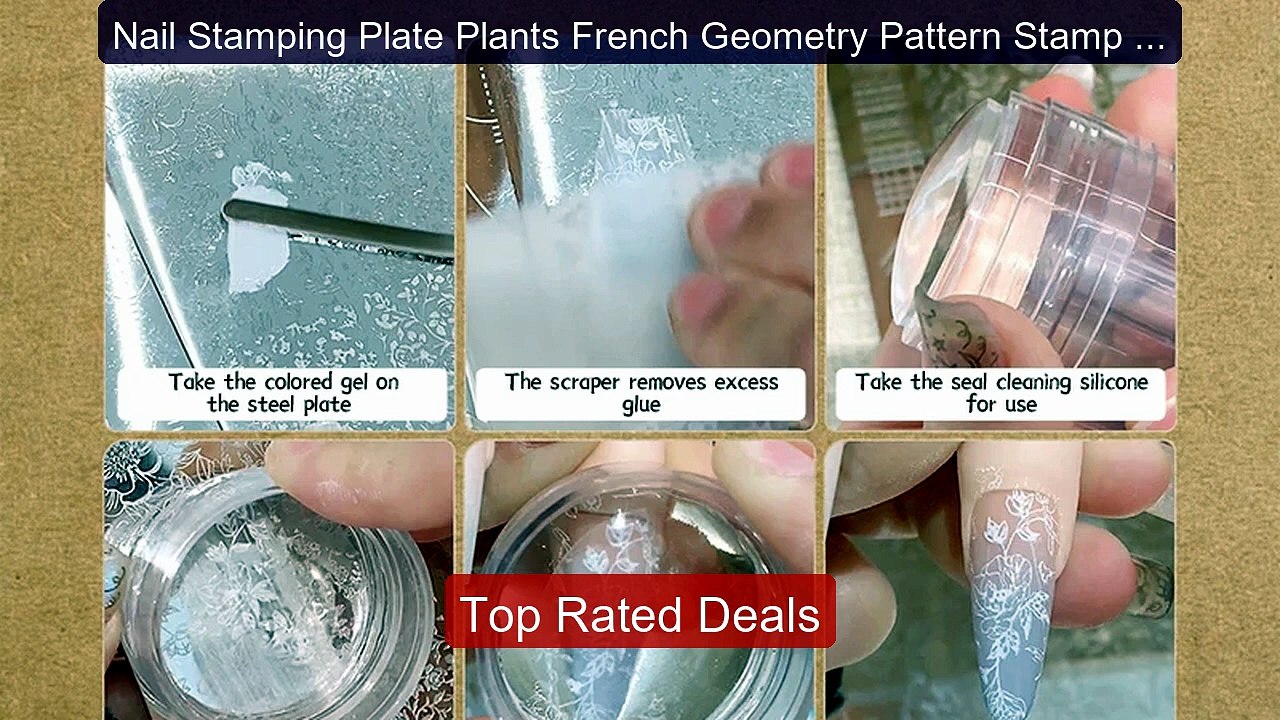 Nail Stamping Plate Plants French Geometry Pattern Stamp Template ...