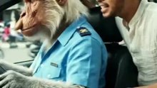 Monyet gendut putih jadi Sopir taxi