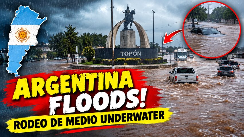 Argentina Floods: Topón Roundabout Underwater | Heavy Rain Hits Rodeo del Medio | World News