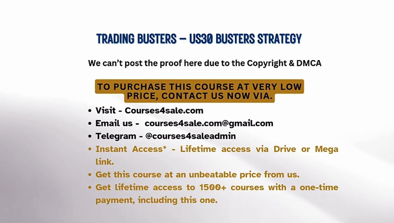 Courses4sale.com — Trading Busters – US30 Busters Strategy